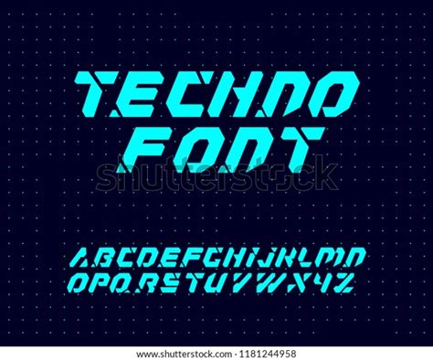 Techno Font Set Stock Vector Royalty Free 1181244958