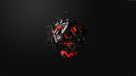 Wallpaper Triangles 3d Red Black Hd Abstract Red And Black Hd