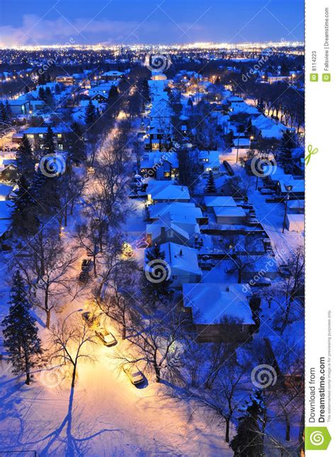 City Edmonton Winter Night Stock Image Image Of Canada 8114223