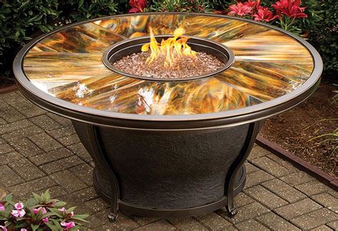 Glass Fire Pit Table Bali Outdoors Propane Fire Pit 42 Rectangular