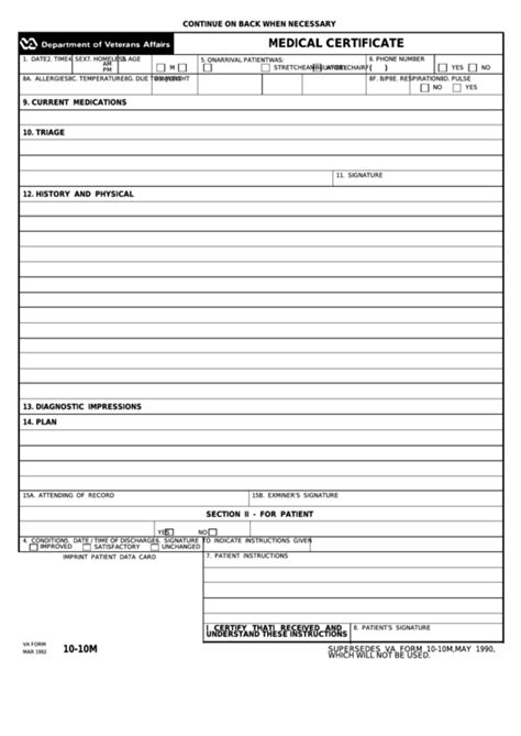 Veterans will need to provide identification information, when reporting lost or stolen cards. Va Form 10-10m - Medical Certificate printable pdf download