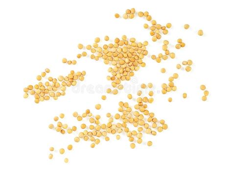 Yellow Mustard Seeds Isolated On White Background Top View Dry Yellow