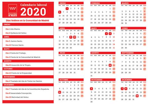 Calendario Laboral Madrid 2020 ¿cuántos Puentes Tendremos