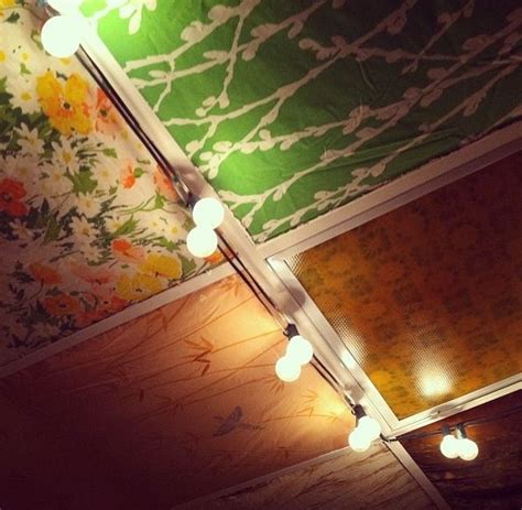 Metal channel thats shapped like an l drop ceiling tiles come in flush mounts (the tiles are even with the t's) or with reveals (tiles sit i would rather have a dry wall ceiling with small access panels for plumbing shut offs and what not. Image result for drop ceiling fabric | Drop ceiling panels ...