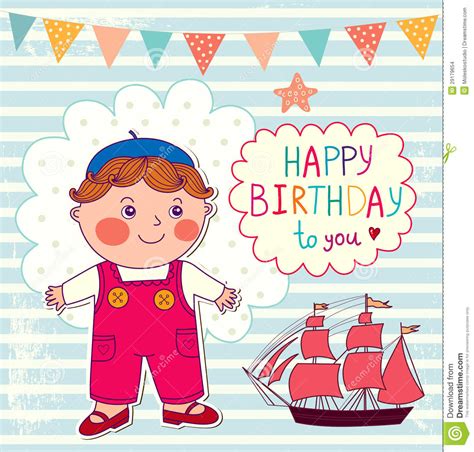 Download a happy birthday image to celebrate your loved one. Happy Birthday Cartoon Card Stock Vector - Illustration of ...