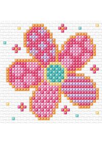 This pdf counted cross stitch pattern available for instant download. Free cross stitch chart: small funky flower | Cross stitch ...