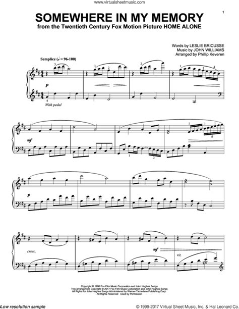 Somewhere In My Memory [classical Version] Arr Phillip Keveren Sheet Music For Piano Solo