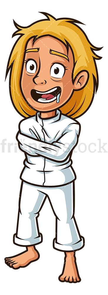 Crazy Woman In Straitjacket Cartoon Vector Clipart Friendlystock