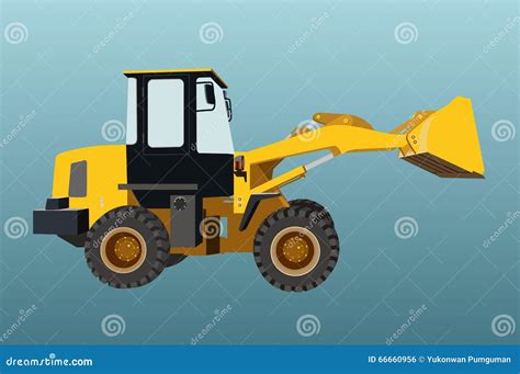 Backhoe Loader Machinery Isolated Vector Stock Vector Illustration Of