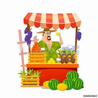 Cartoon Market Fruits Clipart Local Frutta Fumetto