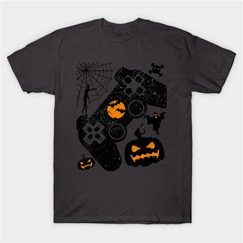 Kids Halloween Spooky Scary Pumpkin Video Gamer Halloween T Shirt