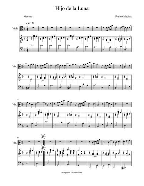 Hijodelaluna Sheet Music For Viola Solo