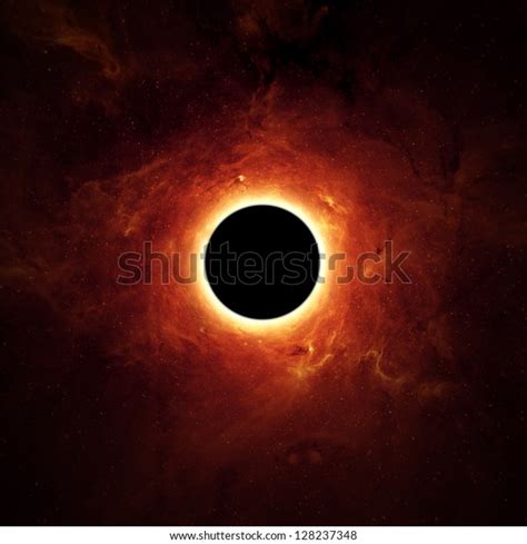 Abstract Scientific Background Full Eclipse Black Stock Illustration