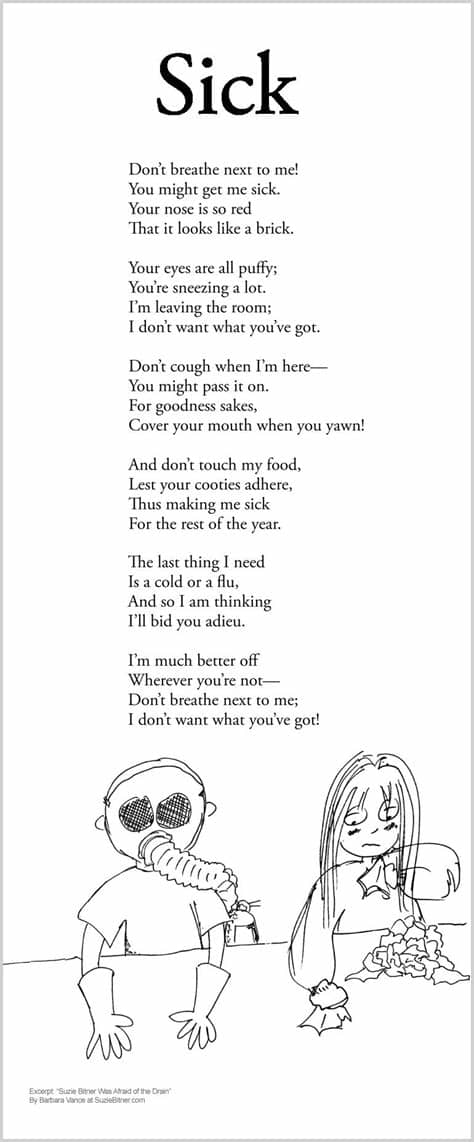 Funny children's Poem about health and getting sick. Great ...