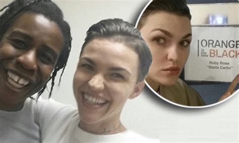 ruby rose poses with orange is the new black star uzo aduba daily mail online