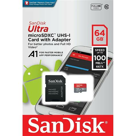 Sandisk Ultra Micro Sd Card With Adapter Sdxc Uhs 1 64gb Walmart