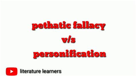 What Is Pathetic Fallacy Vs Personification In English Literature Youtube