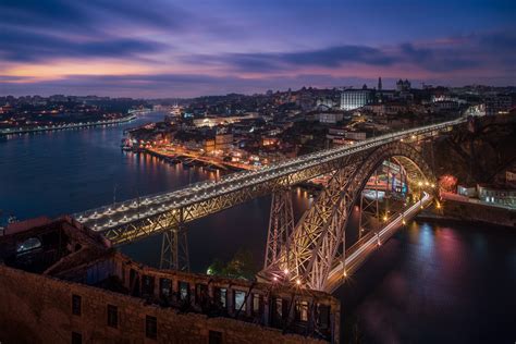 871621 Dom Luis Bridge Douro River Evening Rivers Bridges Porto