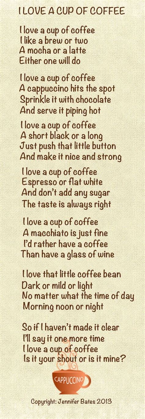I Love A Cup Of Coffee Poetry Is A Good Thing Coffee Drinks