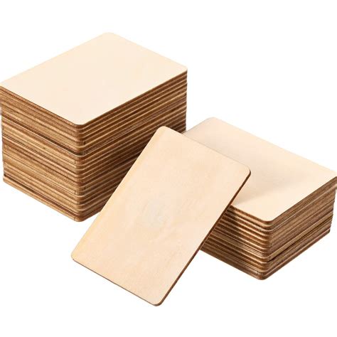 Boao Blank Wood Squares Wood Pieces Unfinished Round Corner Square