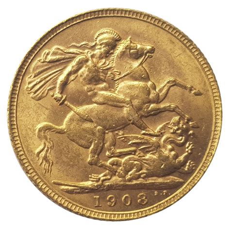 1908 London Sovereign M J Hughes Coins