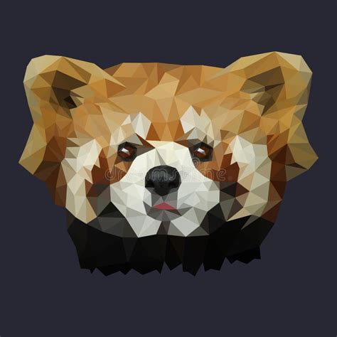 Vector Illustration Of Low Poly Red Panda Geometric Polygonal Red