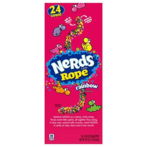 Nerds Rope Gummy And Crunchy Rainbow Candy 092 Oz 24 Ct Gourmetian