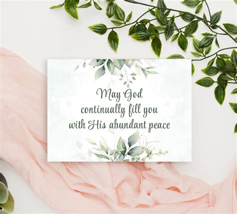 May God Fill You With His Peace Card Printable Christian Greeting Card