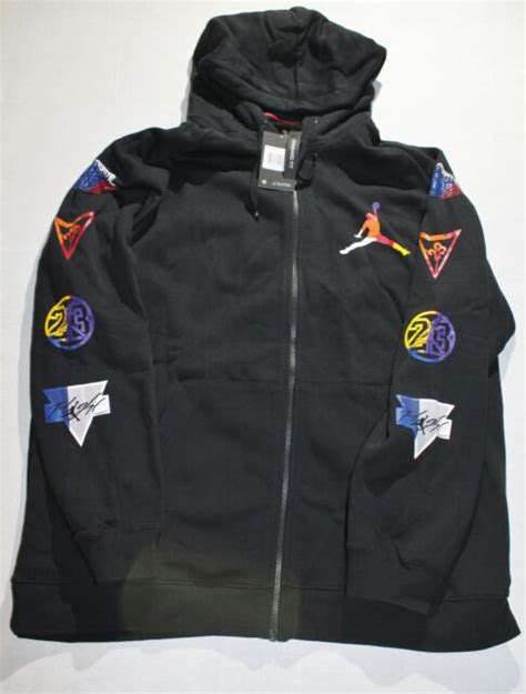 Mens Nike Air Jordan Rivals Full Zip Hooded Jacket Black Cj6155 010
