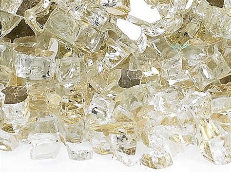 American Fireglass One Fourth Inch Premium Collection Gold Reflective Fire Glass 10 Pound