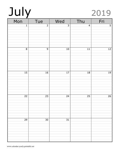 Printable blank calendar february 2021. Celebrating Holidays in July 2019 Calendar - calendar ...