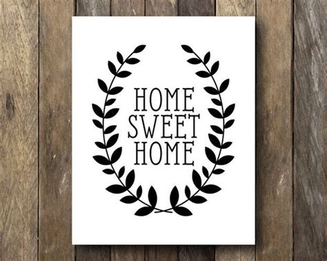 Items Similar To Home Sweet Home Printable Black And White Wall Art