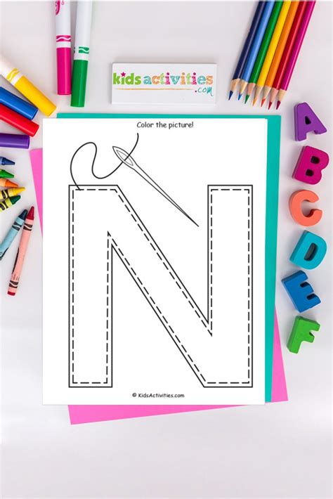 Letter N Coloring Page Free Alphabet Coloring Page