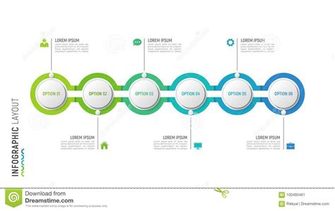 Vector Timeline Chart Infographic Design For Data Visualization Stock