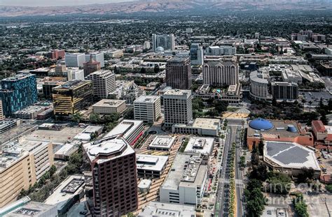 Downtown San Jose California Aerial Photograph By David Oppenheimer