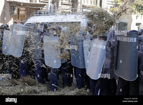 Police Officers Anti Government Protest Stock Photo Alamy