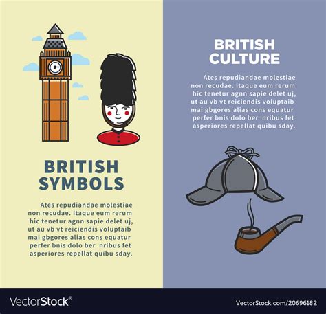 British Culture And Symbols On Vertical Brochures Vector Image