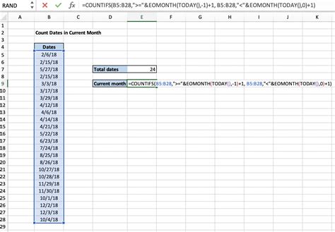 Excel Formula Count Dates In Current Month Excelchat