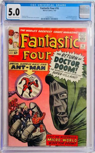 1963 Fantastic Four 16 Cgc 50 1st Ant Man Crossover Doctor Doom App