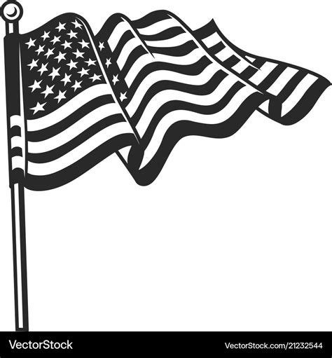 Vintage Waving Flag Of Usa Template Royalty Free Vector