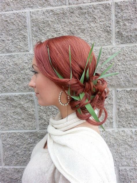 Hand Picked Gladiola Leaves From My Garden Woven Into A Soft Braid Model Nicole Slippy Hair