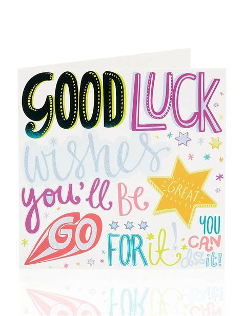 Bright Letters Good Luck Greetings Card Mands Good Luck Wishes Good