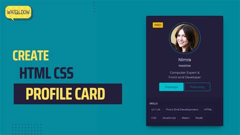 Create Profile Card Using Html And Css Youtube