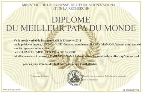 Optez pour ce diplome du meilleur papa qui fera plaisir à coup sur. DIPLOME-DU-MEILLEUR-PAPA-DU-MONDE