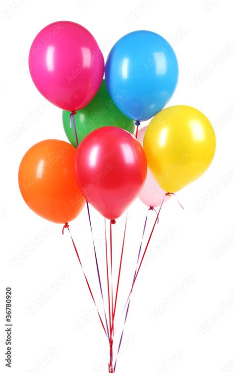 Bright Balloons Isolated On White Stock Photo Adobe Stock