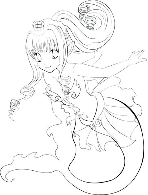 Anime Mermaid Coloring Pages At Getdrawings Free Download