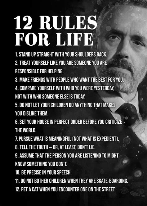 Jordan Peterson 12 Rules Poster Picture Metal Print Paint By