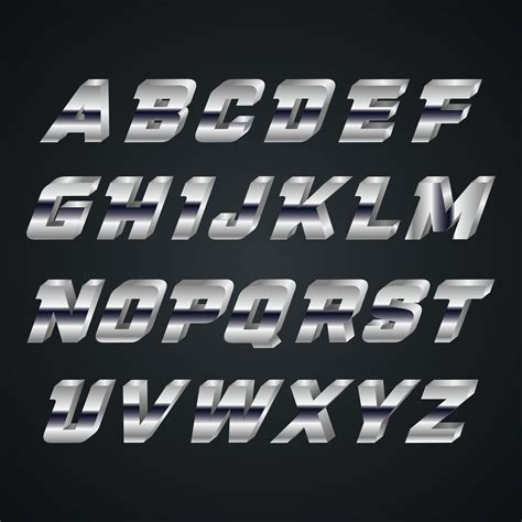 Metallic Font Vector Art Icons And Graphics For Free Download