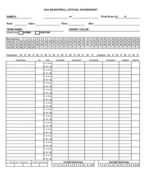 Fiba Basketball Score Sheet Fill Out And Sign Printable Pdf Template Images