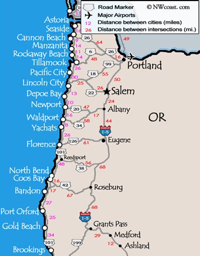 Map Of Southern Oregon Coastal Towns